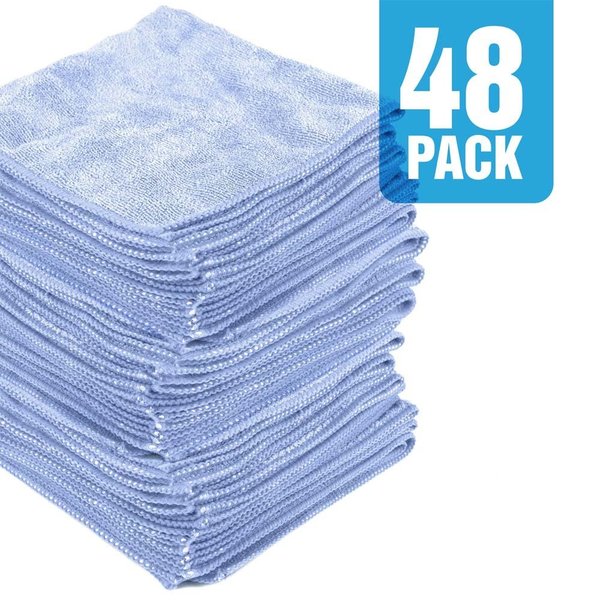 Zwipes 16 x 16" Microfiber Cleaning Towel, Blue Package Of 48 H1-743